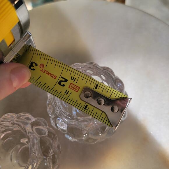 Mikasa Crystal Bubbles Votive Candle Holder Clear Textured Bubble Glass Set of 2 - Picture 9 of 10